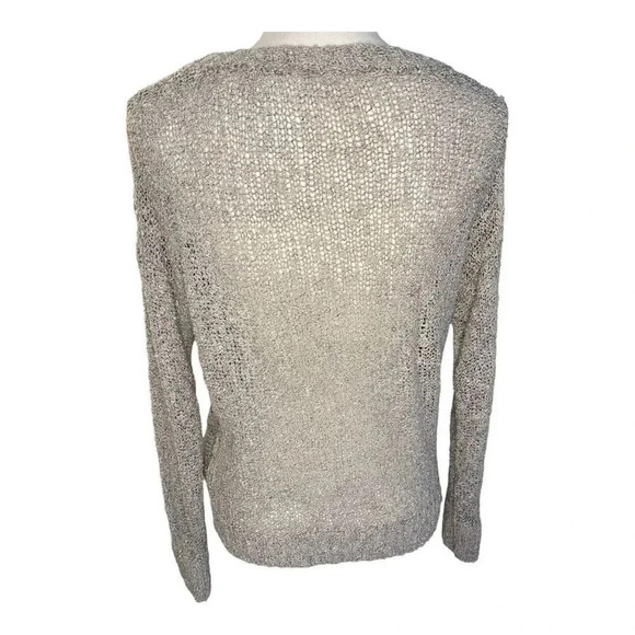 Gianni Bini Women’s Small Gray Semi-Sheer Long Sleeved Sweater - Picture 3 of 4